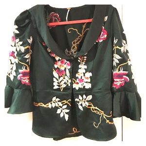 Free People embroidered peplum blouse